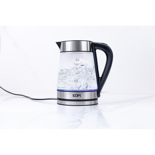 Hervidor De Agua De Cristal + Acero Inoxidable 1850 - 2200 W 1,7 L