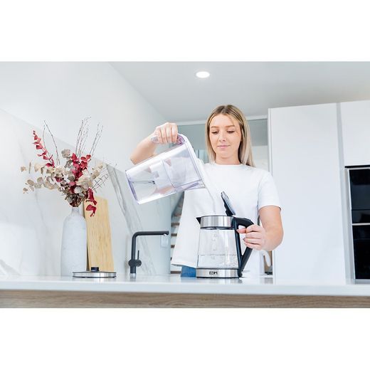 Hervidor De Agua De Cristal + Acero Inoxidable 1850 - 2200 W 1,7 L