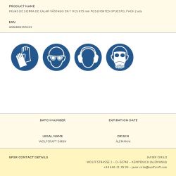 Hojas De Sierra De Calar Vástago En T Hcs 075 Mm Pos.Dientes Opuesto, Pack 2 Uds