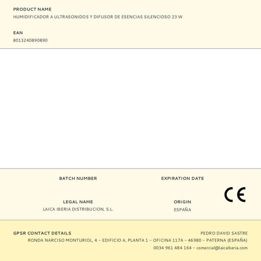 Humidificador A Ultrasonidos Y Difusor De Esencias Silencioso 23 W