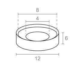 Imán Neodimio Aro Avellanado Im31 Níquel 12 X 6 (Ø8-4) Mm