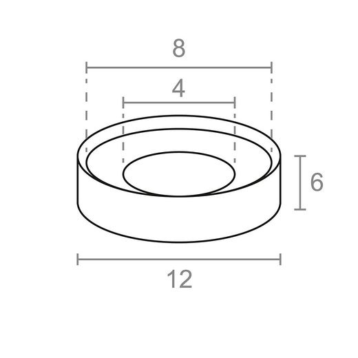 Imán Neodimio Aro Avellanado Im31 Níquel 12 X 6 (Ø8-4) Mm