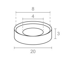 Imán Neodimio Aro Avellanado Im31 Níquel 20 X 3 (Ø8-4) Mm