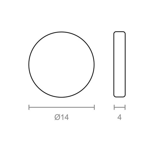Imán Neodimio Disco Im28 Níquel Ø14 X 4 Mm