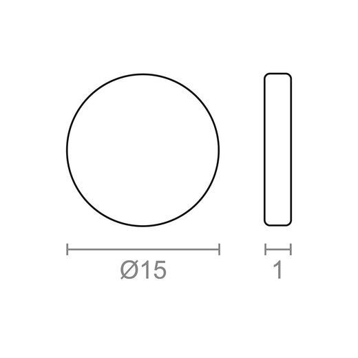 Imán Neodimio Disco Im28 Níquel Ø15 X 1 Mm