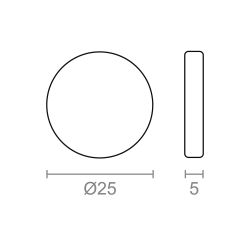 Imán Neodimio Disco Im28 Níquel Ø25 X 5 Mm