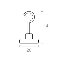 Imán Neodimio Gancho Im32 Níquel 20 X 14 Mm