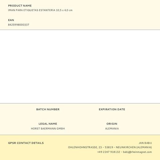 Iman Para Etiquetas Estanteria 10,5 X 4,0 Cm