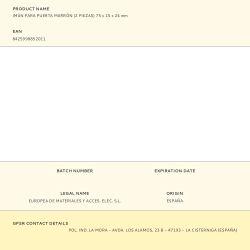 Imán Para Puerta Marrón (2 Piezas) 75 X 15 X 24 Mm