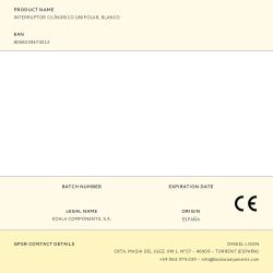 Interruptor Cilíndrico Unipolar, Blanco