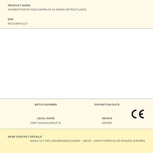Interruptor De Paso Unipolar 2A Negro (Retractilado)