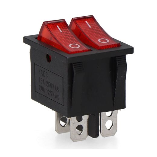 Interruptor Doble Empotrado On/Off 15A 4 Patillas