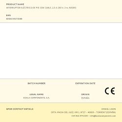 Interruptor Eléctrico De Pie Con Cable, 2,5 A 250 V, 3 M, Negro