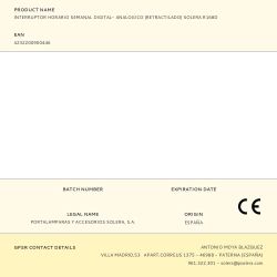 Interruptor Horario Semanal Digital- Analogico (Retractilado) Solera R168D