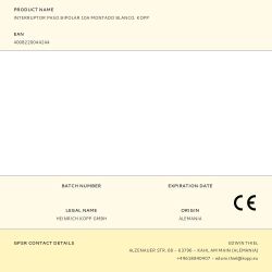 Interruptor Paso Bipolar 10A Montado Blanco. Kopp