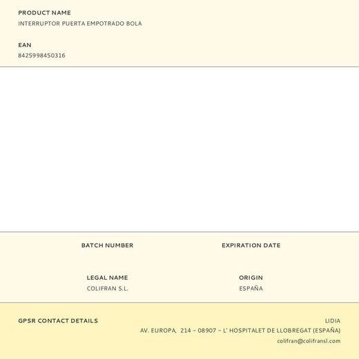 Interruptor Puerta Empotrado Bola