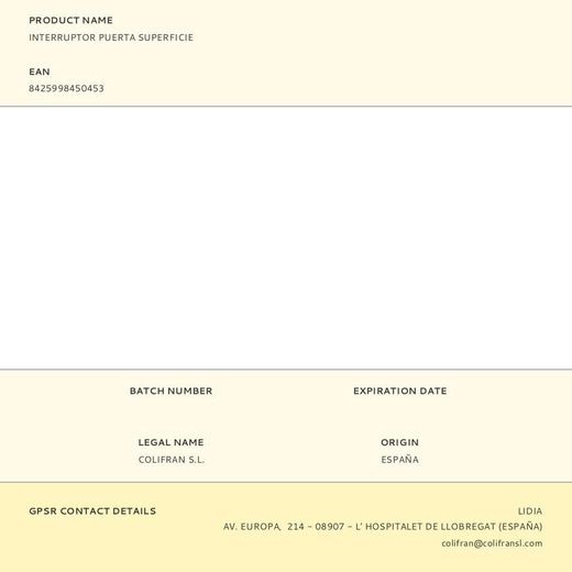 Interruptor Puerta Superficie