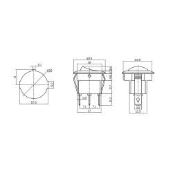 Interruptor Redondo Empotrado 6,5A Negro
