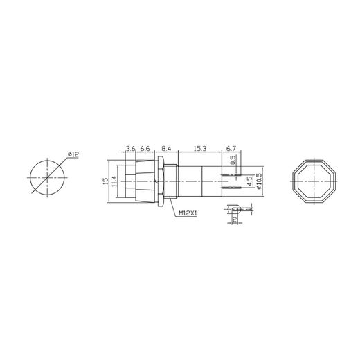 Interruptor Unipolar Base Hexagonal 1A 250V, Colores Surtidos