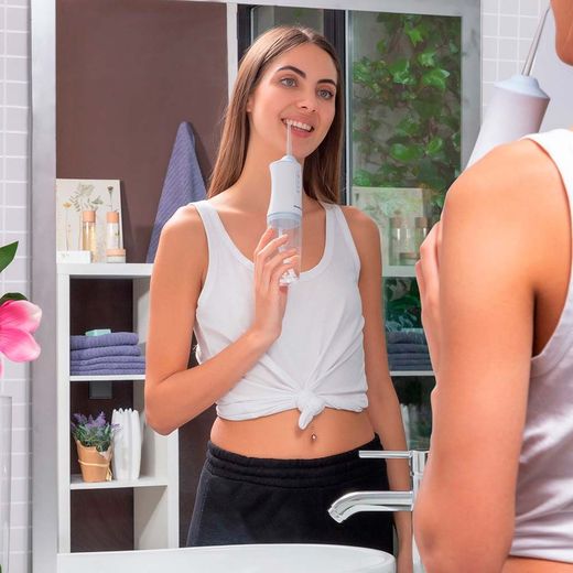 Irrigador Dental Recargable Portátil, Denter, 4 W, 6 X 6 X 21 Cm