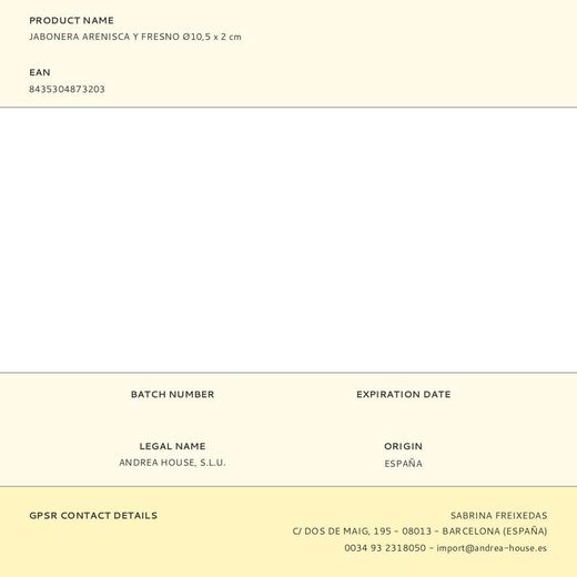 Jabonera Arenisca Y Fresno Ø10,5 X 2 Cm