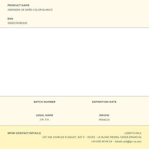 Jabonera De Baño Color Blanco