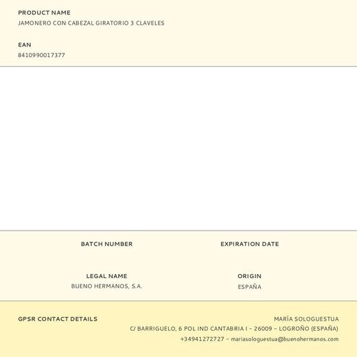 Jamonero Con Cabezal Giratorio 39 X 50 X 16,5 Cm