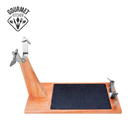 Jamonero Top Line Madera De Caucho Con Base Cerámica 43,8 X 19,5 X 30,5 Cm
