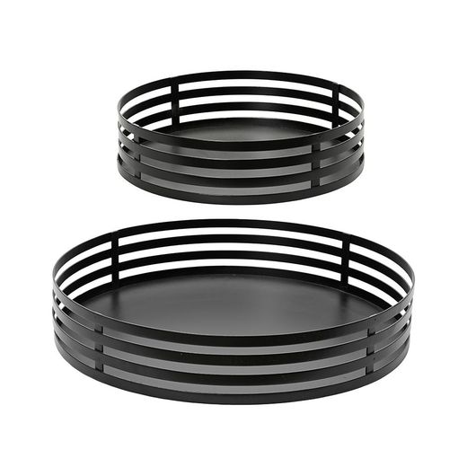 Juego Bandejas De Hierro Negro Ø38 Y Ø28 Cm, 2 Uds