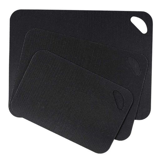 Tablas De Corte 3 Uds Color Negro 38 X 29 X 0,15 Cm / 33,5 X 24 X 0,15 Cm / 28 X 18 X 0,15 Cm