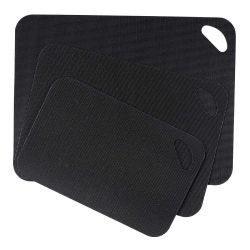 Tablas De Corte 3 Uds Color Negro 38 X 29 X 0,15 Cm / 33,5 X 24 X 0,15 Cm / 28 X 18 X 0,15 Cm