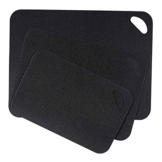 Tablas De Corte 3 Uds Color Negro 38 X 29 X 0,15 Cm / 33,5 X 24 X 0,15 Cm / 28 X 18 X 0,15 Cm