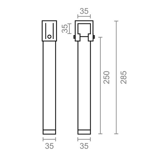 Juego De 4 Patas De Somier Pt25 35X35X250Mm Sin Rueda, Negro 96402 Micel