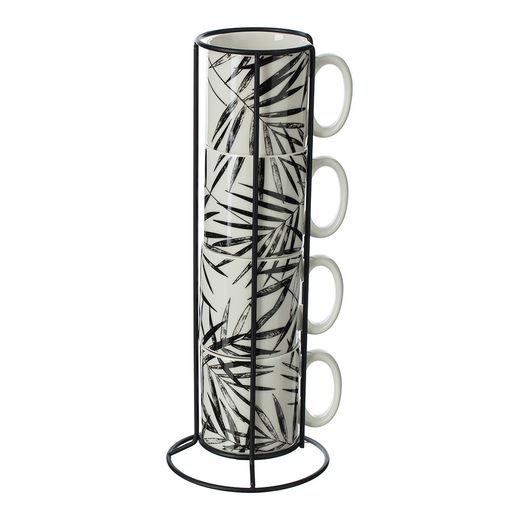 Juego De 4 Tazas Modelo "Mug On Rack" Colores Surtidos