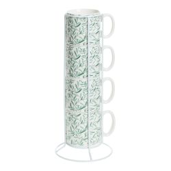 Juego De 4 Tazas Modelo "Mug On Rack" Colores Surtidos