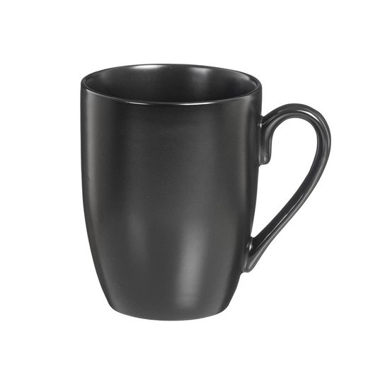 Tazas Porcelana Mate Negro 350 Ml, 6 Uds