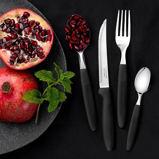 Cuchara De Mesa Ipanema Negro 19 Cm 3 Uds