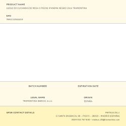 Cuchara De Mesa Ipanema Negro 19 Cm 3 Uds