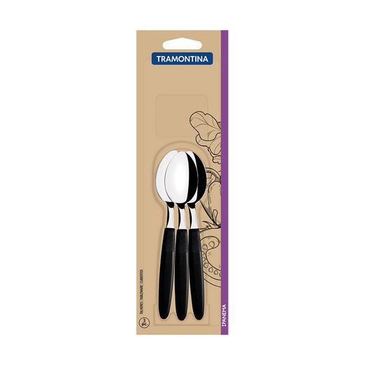 Cucharas Para Té Ipanema Negro 13,9 Cm 3 Uds