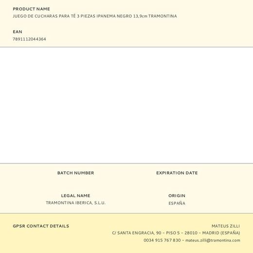 Cucharas Para Té Ipanema Negro 13,9 Cm 3 Uds