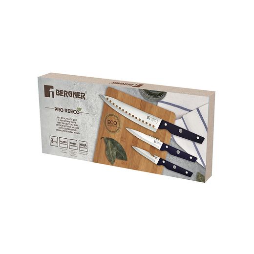 Juego De Cuchillos 3 Piezas De Acero Inoxidable Pro Reeco