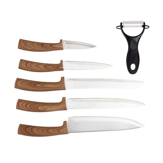 Juego De Cuchillos 5 Piezas Acero Inox Y Pelador