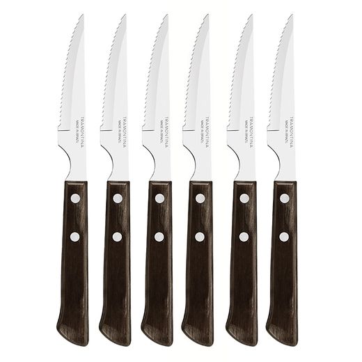 Cuchillos De Asado Polywood Castaño 10,16 Cm 6 Uds