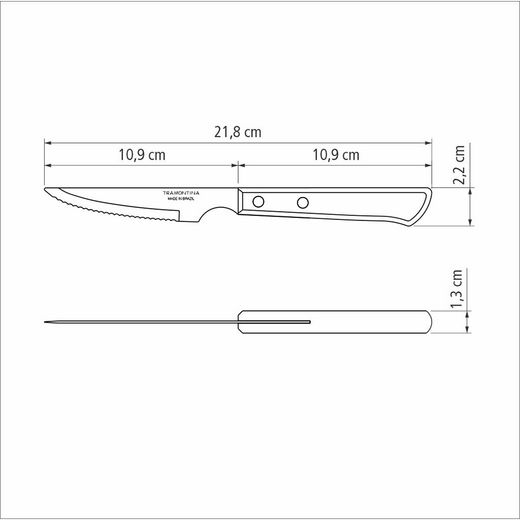 Cuchillos De Asado Polywood Castaño 10,16 Cm 6 Uds
