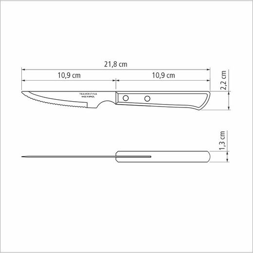 Cuchillos De Asado Polywood Castaño 10,16 Cm 6 Uds