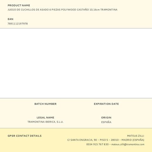 Cuchillos De Asado Polywood Castaño 10,16 Cm 6 Uds