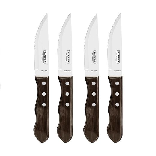 Cuchillos De Asado Jumbo Polywood Castaño 12,2 Cm, 4 Uds