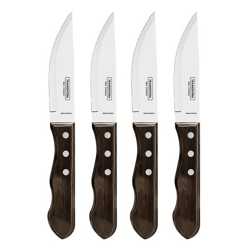 Cuchillos De Asado Jumbo Polywood Castaño 12,2 Cm, 4 Uds