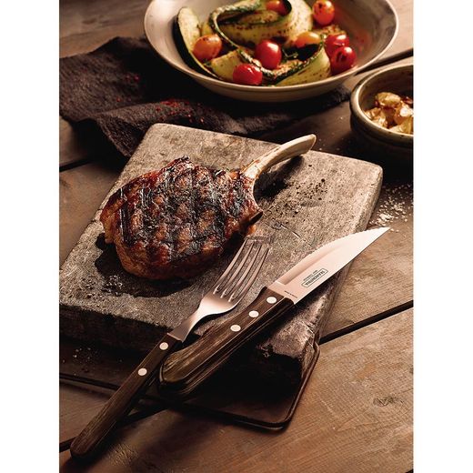 Cuchillos De Asado Jumbo Polywood Castaño 12,2 Cm, 4 Uds