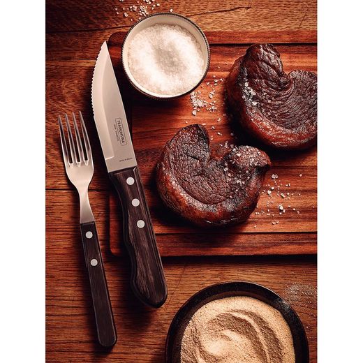 Cuchillos De Asado Jumbo Polywood Castaño 12,2 Cm, 4 Uds